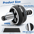 thumbnail image 4 of Mibote Ab Roller Wheel, 10-in-1 Abdominal Exercise Kit with Knee Pad and Push up Bars, Core Workout Equipment for Home Gym, 4 of 9