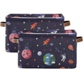 thumbnail image 2 of Space Planet Storage Basket, Durable Canvas Organizer With Handles Large Collapsible Storage Bins Boxes for Home Office - 2 Pack Home Decor, 2 of 7