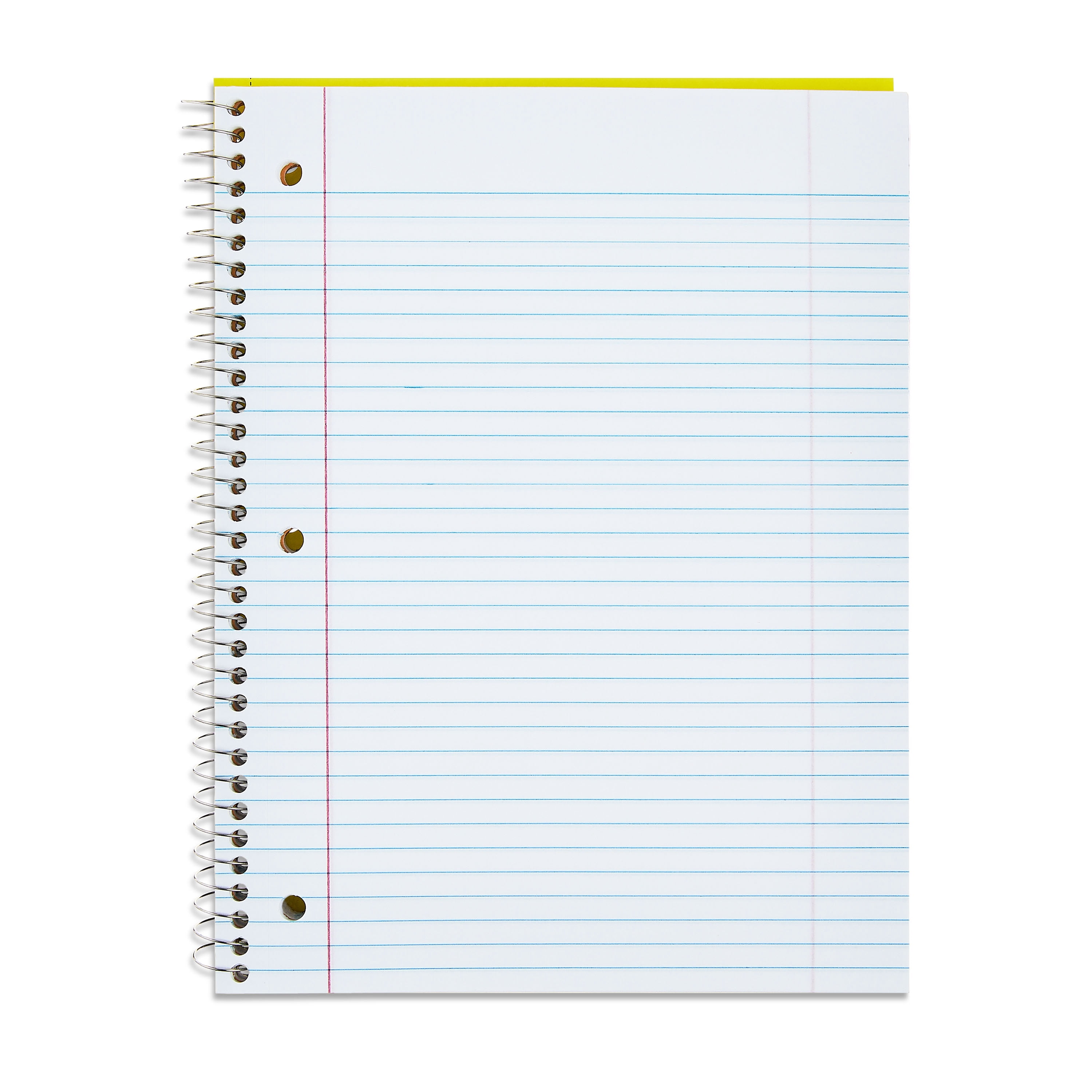(4 pack) Pen + Gear College Ruled 3-Subject Notebook, 8" x 10.5", Yellow, 120 Sheets