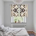thumbnail image 5 of Black Brown Boho Kitchen Curtains Small Short 39 Inch Length, Southwestern Geometric Ethnic Retro Grommet Top Bedroom Living Room Curtains, Light Filtering Cafe Curtain Drapes 2 Panels Set 55''x39'', 5 of 9