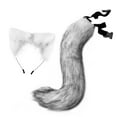 thumbnail image 1 of Diadema con orejas y cola de gato Salvador gris para disfraces de Halloween, 1 of 9