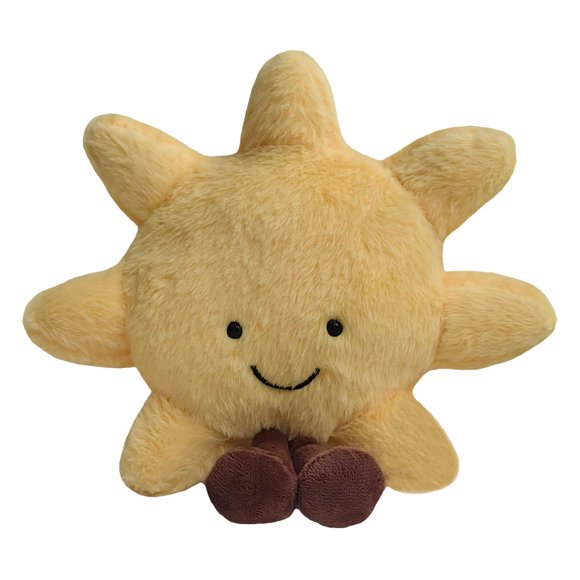 New Sun Peluche Lune Jouet en Peluche, Coussins Doux pour Chevet et Canapé Peluche Animal Poupée Jouets Décoration de Chambre Cadeau pour Enfants (Soleil)