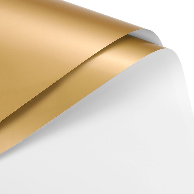 Unique Bargains Double Sided Color Flower Wrapping Paper White+Gold 22.8'x22.8' Waterproof 20 Pack