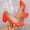 #082-Orange, variant on Women's Fashion Block Heel Pumps - Comfortable Wide Width Pointed Toe in Solid Color for Casual and Office Wear
