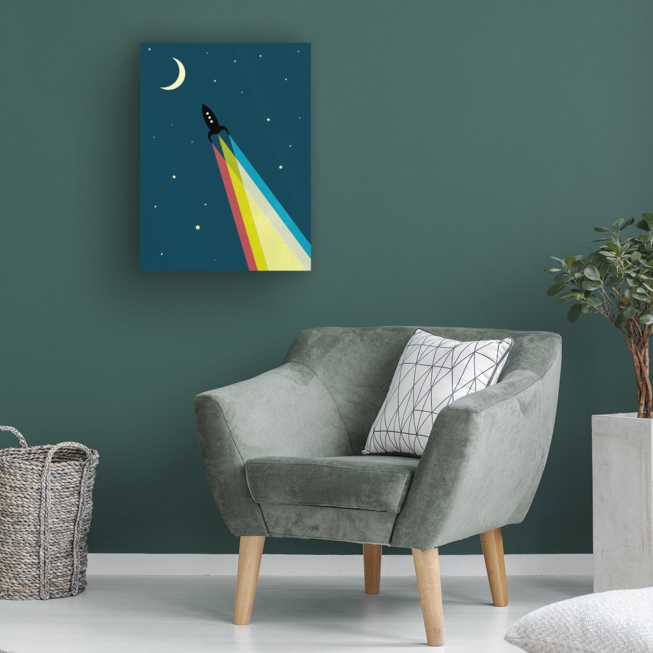 Canvas Wall Art - Tom Quartermaine 'Rainbow Rocket Abstract 1' Wall Art for Living Room, Bedroom, or Office Décor by Trademark Fine Art - 14 x 19 Inches