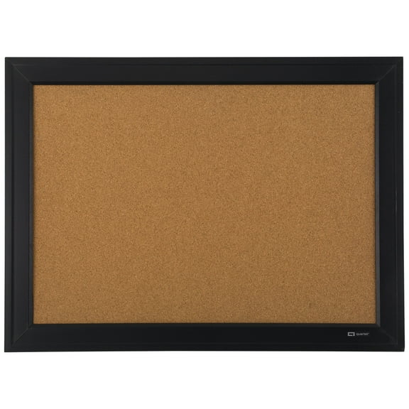 Quartet Home Décor Natural Cork Bulletin Board, 17" x 23", Ebony Frame