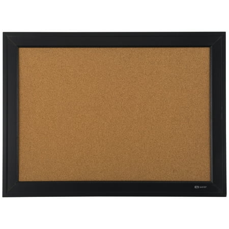 Quartet Home Décor Natural Cork Bulletin Board, 17" x 23", Ebony Frame