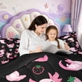 thumbnail image 4 of Manfei Magical Axolotl Full Size Comforter Sets,Watercolor Animals Pattern Bedding Comforter Set,Black Reversible,3pcs,1 Comforter and 2 Pillowcases, 4 of 7