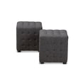 thumbnail image 2 of Baxton Studio Elladio Modern and Contemporary Dark Grey Fabric Upholstered Tufted Cube Ottoman Set, 2 of 6