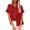 Red, variant on Staron Summer Women's Shirts Casual V-Neck Short Sleeve Loose Blouse with Pockets Vacation Beach Travel Fashion Top, Beige M