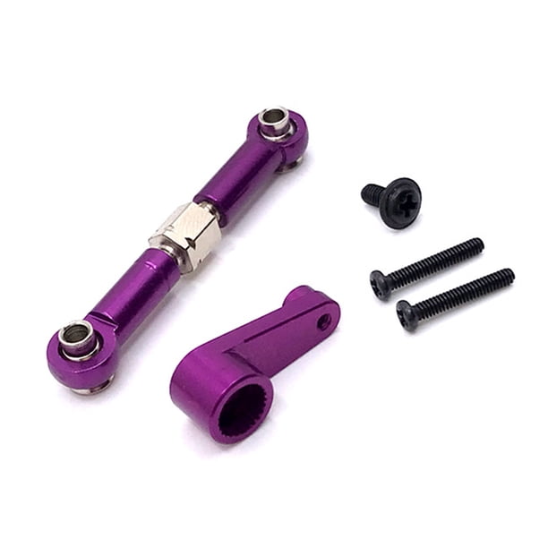 Bewildely Servobrazo de Metal para coche con Control remoto, varilla de enlace ajustable, simulación de vehículo sobre orugas, piezas de repuesto, Kit de Kits de construcción modelo Púrpura Bewildely FN010463-05