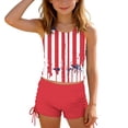 thumbnail image 3 of Odeerbi Niñas Día de La Independencia Traje de Baño de 2 Piezas Patriotic Tank Top Con Sostén Pad & Boyshort Bottom Baño Seco Rápido, 3 of 9