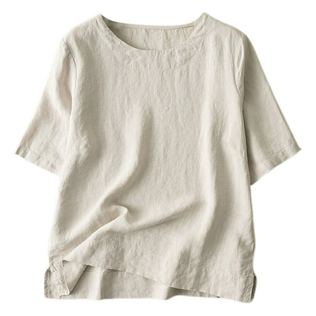 TINZ T-Shirt Décontracté Rétro Littéraire pour Femmes, Manches Longues, Épais, Uni, 100 Polyester
