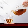 thumbnail image 5 of 34oz,1000ml Glass Teapot Set with Infuser  Warmer, 4pcs 5oz,150ml Cup Saucer, Stovetop Microwave Safe, Blooming Tea Gift Set for Home  Tea Lovers, 5 of 9