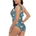 thumbnail image 4 of Wukai Flamingo Chic One Shoulder Swimwear with Ruffle Design and Tummy Control Skirt: Fashionable, Supportive, Comfortable for Beach-Small, 4 of 7