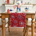 thumbnail image 7 of Sm:)e Firework 4th of July Table Runner 13x72 Inch, Durable and Easy Cleaning Perfect for Independence Day Celebration and Family Gathering,Red, 7 of 7