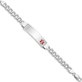 thumbnail image 2 of Sterling Silver Rhodium-Plated Medical Id Curb Link Bracelet Made In United States xsm34-8, 2 of 5
