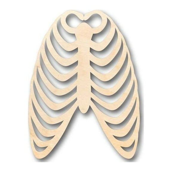 Unfinished Wood Skeleton Rib Cage Shape - Craft - up to 46" DIY 5" / 1/8"