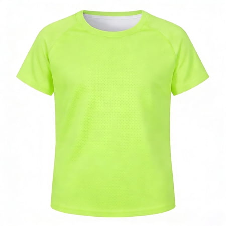 TGPMGRZ Boys Rash Guard Short Sleeve UV Protection Swimwear Tops Summer Holiday Light Green 5-6 Years