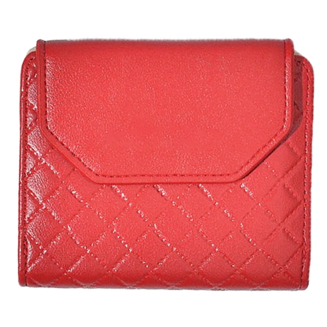 Cartera delgada de cuero de PU para mujer Cartera de acordeón Titular de la tarjeta de crédito Bolsillo para monedas con cremallera