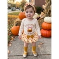 thumbnail image 5 of Cjfdfy Newborn Baby Girl Halloween Outfit Cutest Pumpkin In The Patch Long Sleeve Romper Skort Headband Stockings Infant Cute My First Halloween Outfit 0-18 Months, 5 of 9