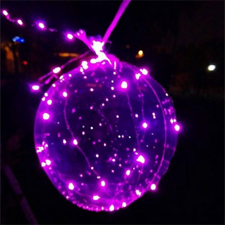 5pcs LED Light Up Bobo Balloons, Latex Clear Transparent Round