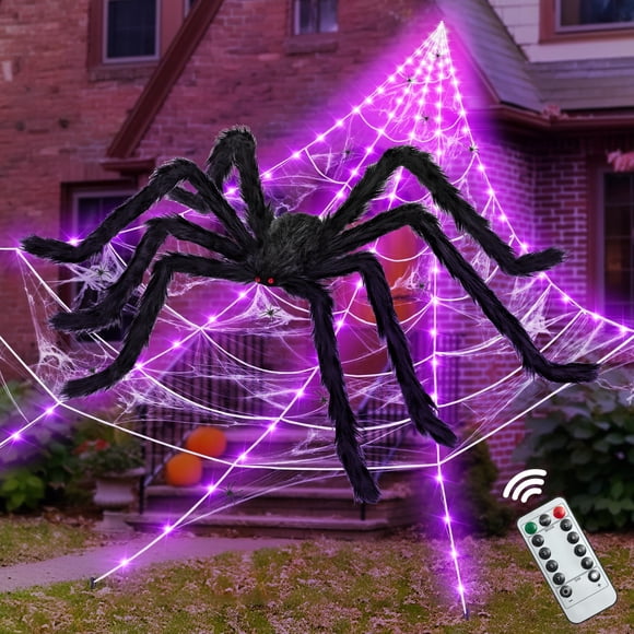 Halloween Light Up Spider Web ININ de 5 m con 250 LED