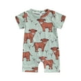 thumbnail image 2 of Baby Jumpsuit, Short Sleeve Crew Neck Cow Print Summer Romper Clothes for Girls Boys, 2 of 10