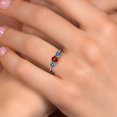 thumbnail image 4 of Gem Stone King 925 Silver and 10K Yellow Gold Red Garnet and Persian Blue Moissanite Engagement Ring for Women | 1.01 Cttw | Round 5MM | Gemstone January Birthstone | Size 7, 4 of 6
