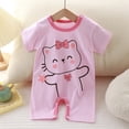 thumbnail image 2 of Sopiago Newborn Baby Boy Clothes Infant Romper Cute Pattern Essential Short Sleeve Summer Spring Clothing 0-24M Baby Romper Boy Light Pink,3-6 Months, 2 of 7