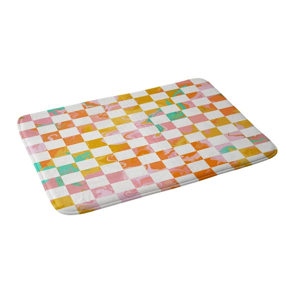 Society6 Avenie Trippy Checkerboard Bath Mat 34" x 21"