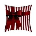 thumbnail image 2 of 3-Pack Christmas Throw Pillow Covers - Red Stripe Bow Wreath Decor for Sofa Bed (18x18"), 2 of 6