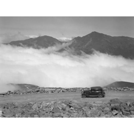 USA New Hampshire Mount Washington Road Driving above clouds Stretched Canvas -  (18 x