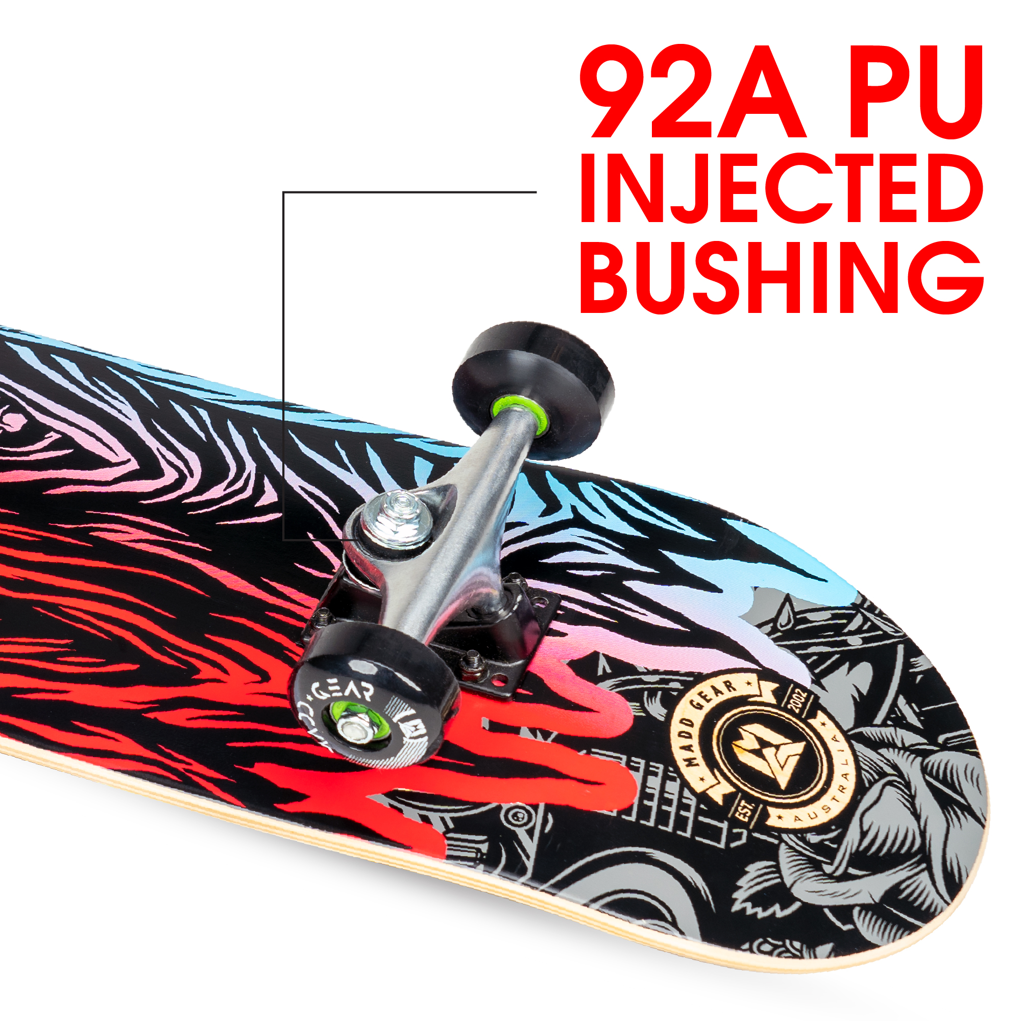 Madd Gear Kickflip 31 x 7.75 Inch Double Kicktail Complete Skateboard with Maple Deck Aluminum Trucks