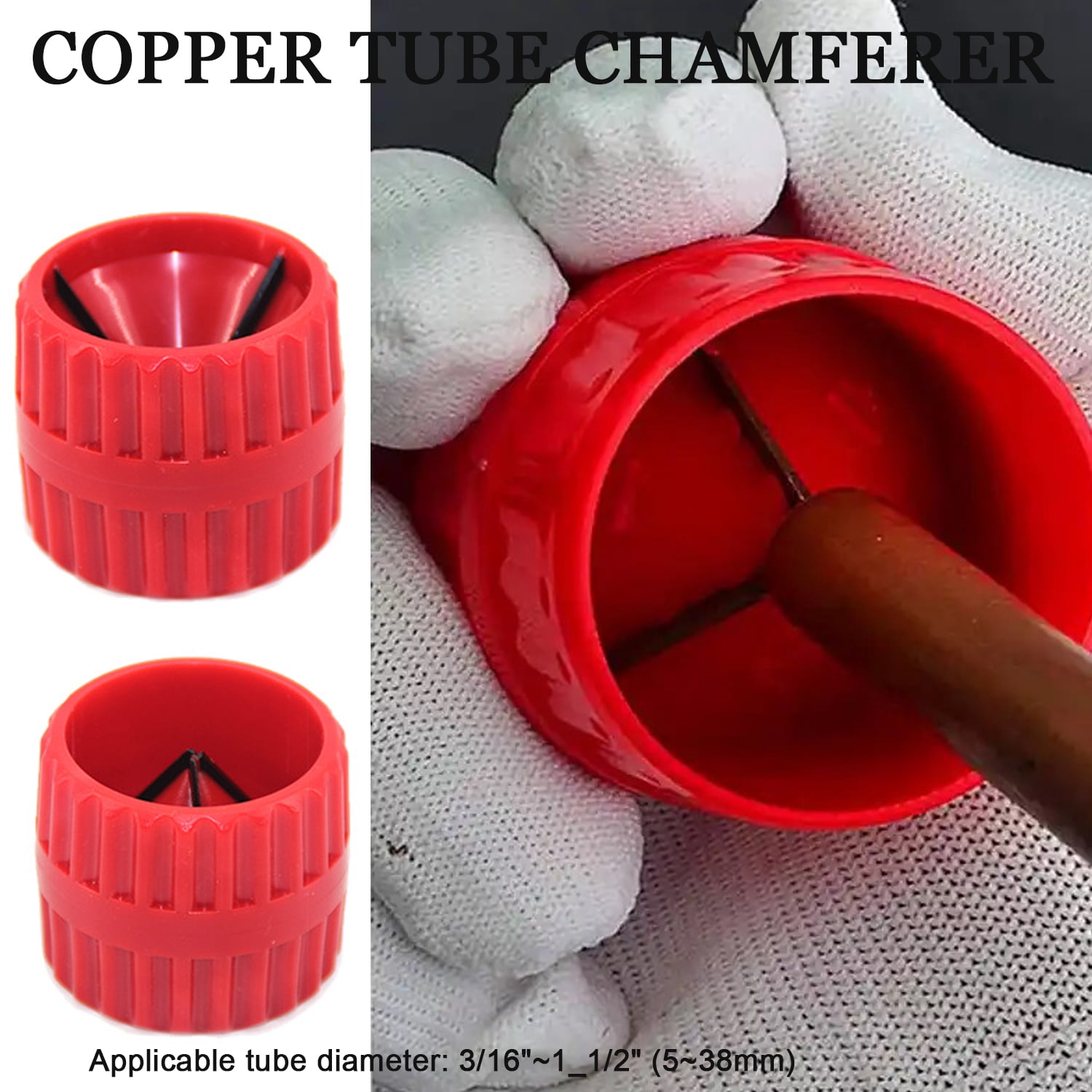 Flaring Tool Kit 3/16”-3/4” 5-19mm 45° Eccentric Tubing Flare Tool with Deburring Tool Cutter for Copper Pipe HVAC Refrigerant Brake Line (5 in 1 Set)