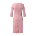 thumbnail image 5 of Sngxgn Women's V Neck Swing Ruffle Long Sleeve Mini Dress(Pink,L), 5 of 7