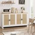 thumbnail image 2 of 40" Boho Storage Cabinet with Woven Rattan Doors - Adjustable Shelf TV Stand, Coffee Bar & Entryway Organizer, White, 2 of 7