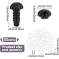 thumbnail image 2 of 1box 30 sets Plastic Dog Safety Craft Noses with Spacer for DIY Doll Toys Puppet Plush Animal Making Black 15x8x6.5mm, 2 of 7