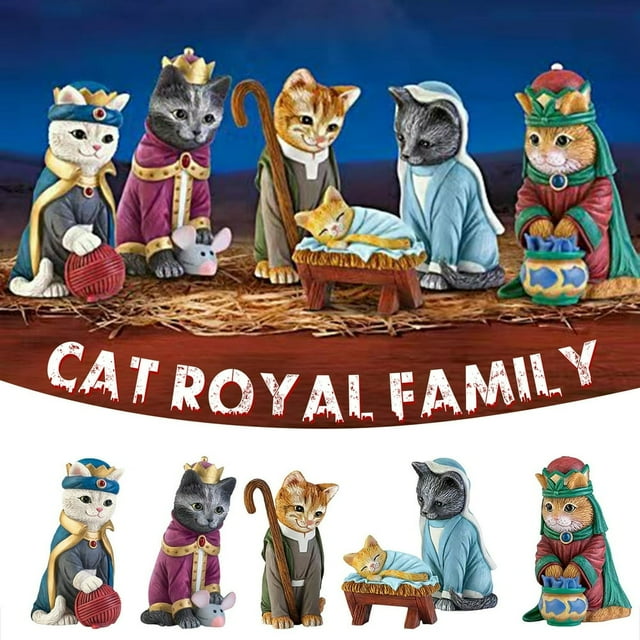 Cat Resin Crafts Home Decoration Series Of The Birth Of Jesus