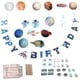 thumbnail image 1 of Bandera de cumpleaños espacial, traje de pancarta en espiral con planeta astronauta para decoraciones de fiesta, inserto para pastel, 1 of 8