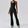 thumbnail image 2 of Womens Jumpsuit Casual Tight Yoga Dress Sports Fitness Lift Belly Micro Rompers,Black,L, 2 of 6