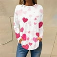 thumbnail image 2 of Women's Plus Size Heart Tunic Tops for Leggings Valentines Day Cute Long Sleeve Crewneck Tee Shirts, 2 of 5