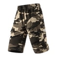 thumbnail image 7 of Relaxed Fit Camouflage Cargo Shorts Men's Casual Drawstring Capri Cargo Pants Camo Shorts Multi-Pocket Elastic Waist, M, 7 of 7
