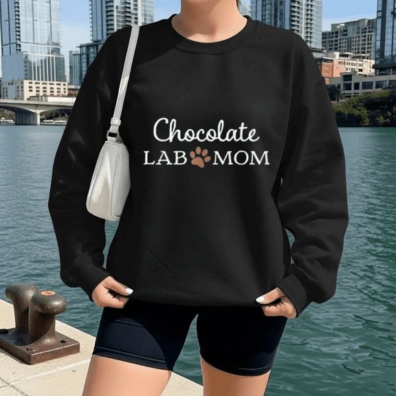 Chocolate Lab Mom Labrador Retriever Dog Lover Cute Pet Gift Sweatshirt, up to Size 5XL