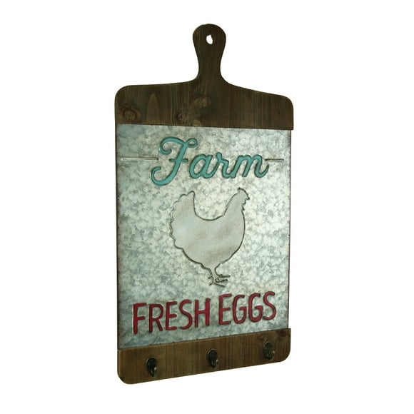 Galvanized Finish Farmhouse Chicken Cutting Board Wall Hook