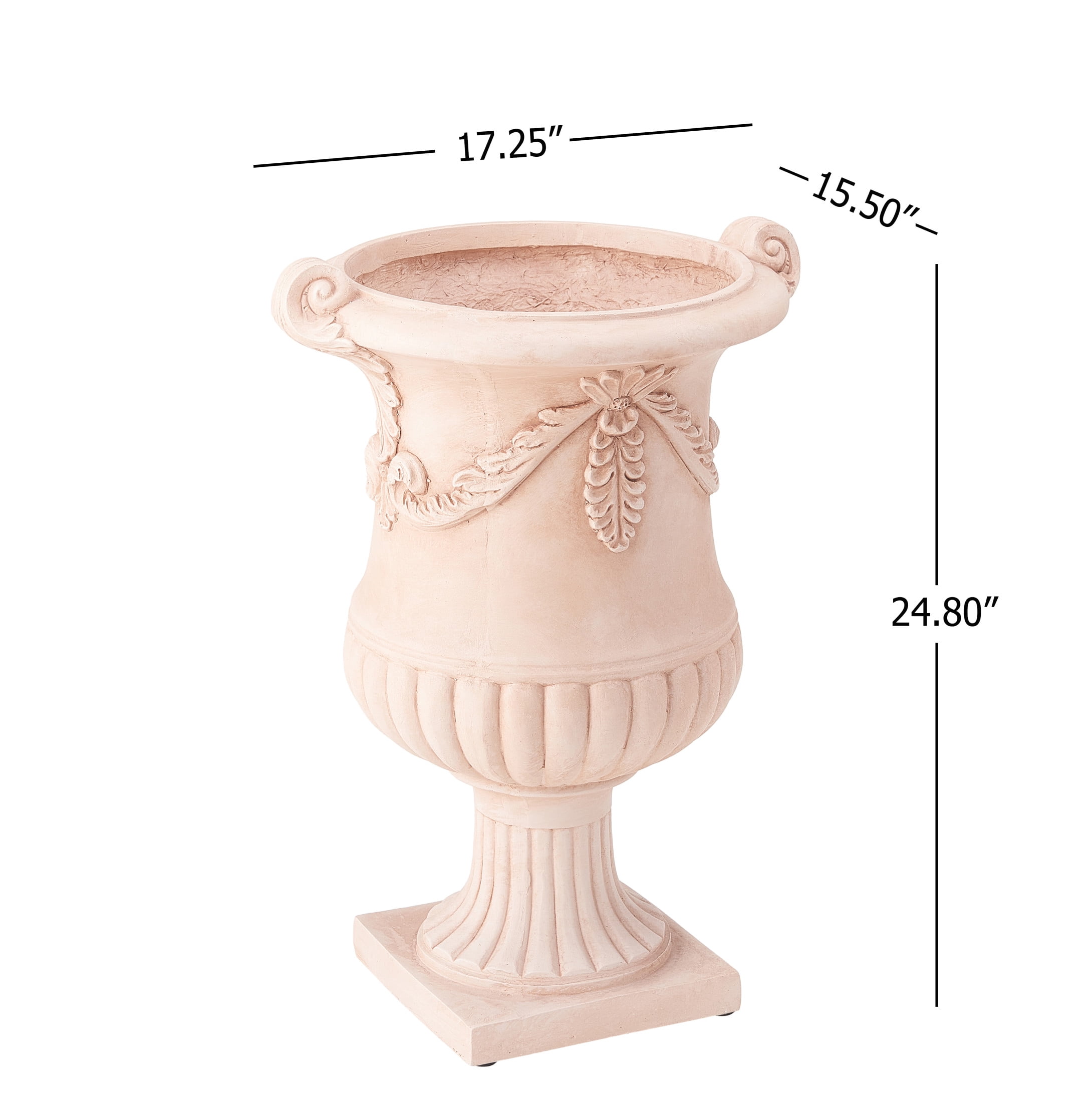 Christopher Knight Home MGO Flower Urn Planter with Scroll Handles, Terracotta