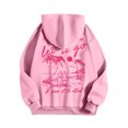 thumbnail image 4 of Wovix Women's Slogan Graphic Print Drawstring Hoodie Kangaroo Pocket Long Sleeve Thermal Sweatshirt For Daily, 4 of 6