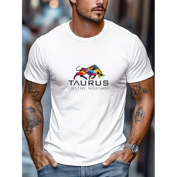 T-shirt Beige Taureau Zodiaque pour Hommes
