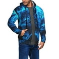 thumbnail image 2 of Goofa Ice Blue Fire Wolf Pattern Mens Full-zip Hoodie, Zip-up Pullover Hooded Sweatshirt, Kangaroo Pocket Hoodie Ideal for Daily Wear, Travel, and Home-Small, 2 of 5