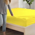 thumbnail image 4 of DNG Creations Zipper Fitted Sheet 15 Inch Deep Pocket ( Includes - 2 Sheet has Zipper & 1 Fitted Sheet Base ) - California King (72x84) Size 100% Egyptian Cotton ( Solid Yellow Colour ), 4 of 9